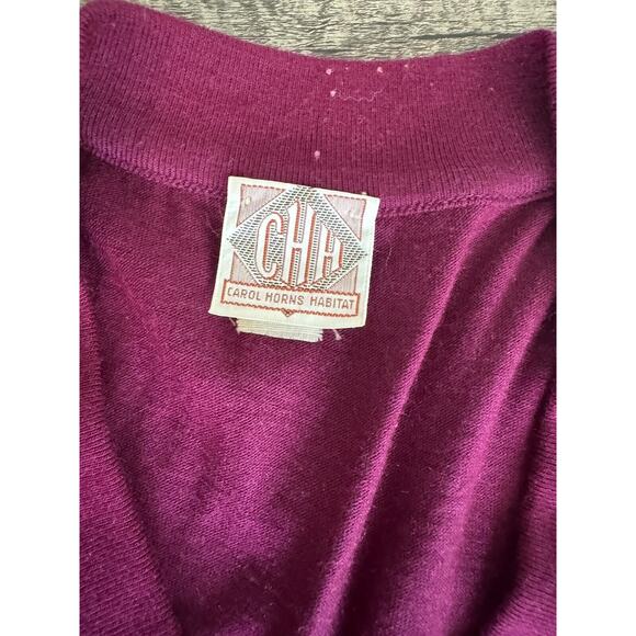 Vintage 1970s Dress CHH Carol Horns Habitat Cotton Dress Small Deep Purple Retro - Picture 8 of 12